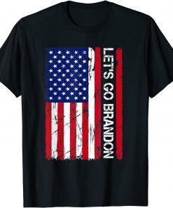 Let's Go Brandon Chant Conservative Anti Liberal US Flag Impeach Biden T-Shirt