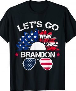 Let's Go Brandon Chant FJB Sunglasses Us Flag Gift Shirt