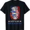 Let's Go Brandon Chant Messy Bun America Flag Classic Shirt