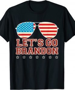 Let's Go Brandon Chant Sunglasses Usa Flag Unisex Shirt