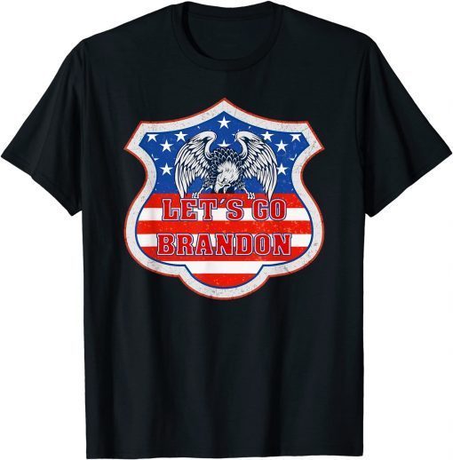 Let's Go Brandon Chant lets Go Brandon Fake News Us Flag T-Shirt