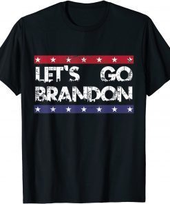 Let's Go Brandon City Skyline US Flag Unisex T-Shirt