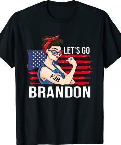 Let's Go Brandon Conservative Anti Liberal Messy Bun Girl 2021 T-Shirt