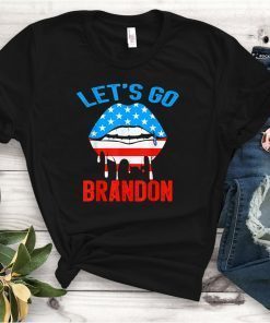 Let's Go Brandon Conservative Anti Liberal US Flag Anti Biden Unisex T-Shirt