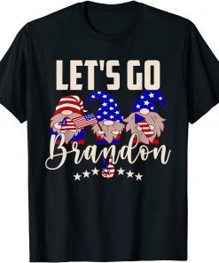 Let's Go Brandon Conservative Anti Liberal US Flag Gnome Gift Shirt