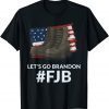 Let's Go Brandon Fake News Biden Chant American Flag Boots T-Shirt