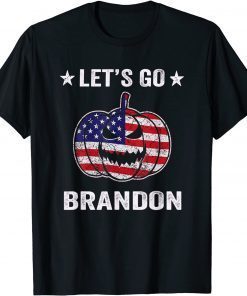 Let's Go Brandon, Impeach Biden, Halloween Pumpkin USA Flag US 2021 Shirt