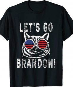 Let's Go Brandon, Joe Biden Chant Cat US Glasses 2021 Shirt