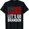 Let's Go Brandon Joe Biden Red Distressed US Flag Classic Shirt