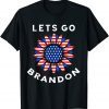 Lets Go Brandon Let's Go Brandon Flower Us Flag Unisex T-Shirt
