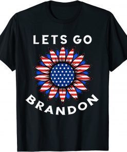 Lets Go Brandon Let's Go Brandon Flower Us Flag Unisex T-Shirt