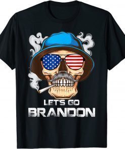 Let's Go Brandon - Lets Go Brandon Skull American Flag Gift Shirt