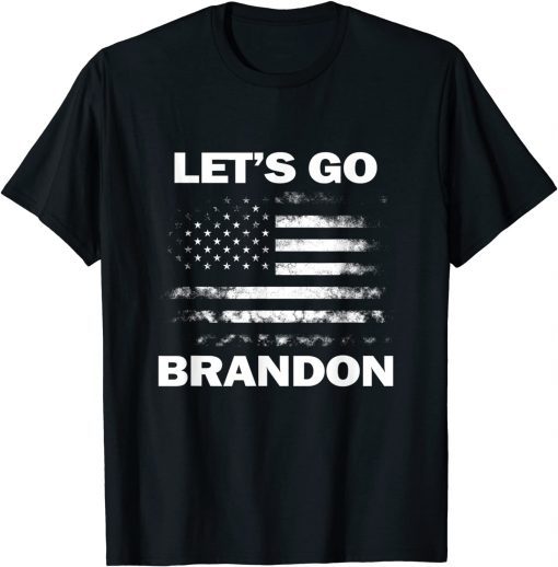 Lets Go Brandon Let's Go Brandon Vintage USA Flag T-Shirt