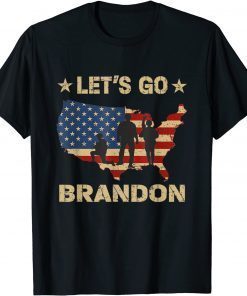 Let's Go Brandon Map American Flag Veterans Tee Shirt