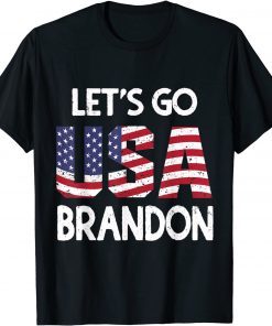 Let's Go Brandon Meme Vintage Distressed USA Flag Classic T-Shirt