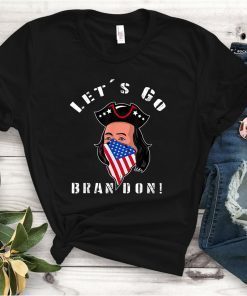 Let's Go Brandon Patriot With Mask US Flag Unisex Shirt