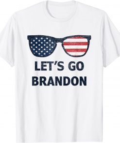 Let's Go Brandon Retro Sunglass US Flag Unisex Shirt