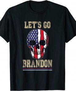 Let's Go Brandon, Skull American Flag, Skull USA Gift Shirt