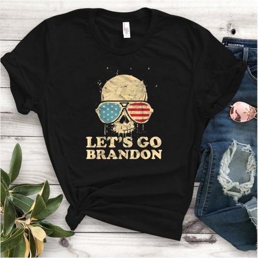 Let’s Go Brandon , Skull American Flag Unisex Shirt