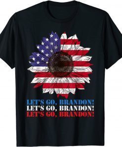 Let's Go Brandon Sunflower American Flag Limited T-Shirt