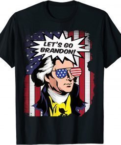 Let's Go Brandon US Flag Cartoon President Grunge Vintage Unisex T-Shirt