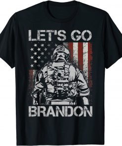 Let's Go Brandon Veteran US American Flag Veterans Gift Shirt