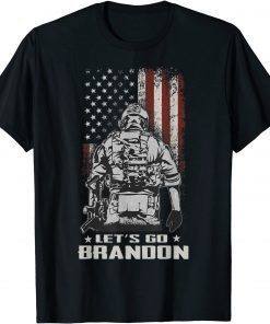 Let's Go Brandon Chant Veteran US Army Battle Flag Unisex Shirt