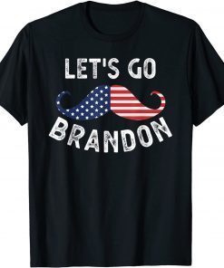 Let's Go Brandon Vintage Us Flag For Mustache Gift Shirt