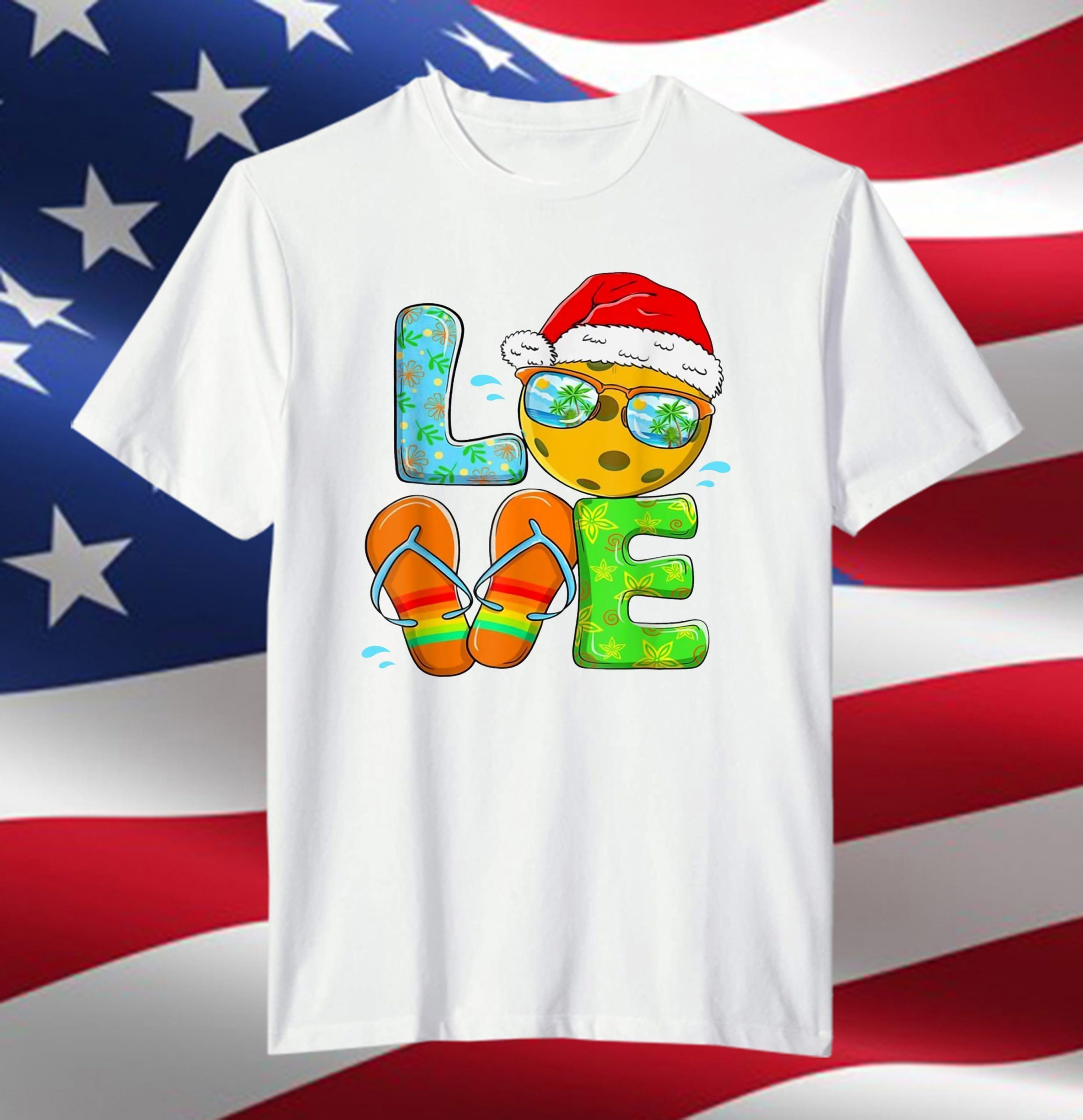 Love Santa Flip Flops Merry Christmas Tee Shirt Love Santa Flip Flops Merry Christmas Limited Shirt