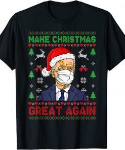 Make Christmas Great Again Joe Biden Face Mask Knitted Gift T-Shirt