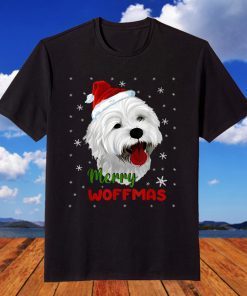 Maltese Dog Christmas Merry Woffmas Tee Shirt