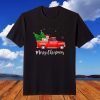 Maltese Dog Riding Red Truck Christmas T-Shirt