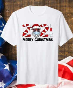 Merry Christmas 2021 Santa Wear Mask Quarantine Xmas T-Shirt