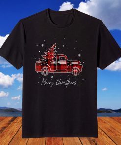 Merry Christmas Buffalo Truck Tree Red T-Shirt Merry Christmas Buffalo Truck Tree Red T-Shirt