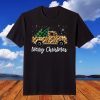 Merry Christmas Leopard Farm Truck Tree T-Shirt