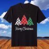 Merry Christmas Plaid Trees XMAS T-Shirt