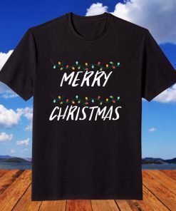 Merry Christmas Sparkling Lights Cool Christmas T-Shirt