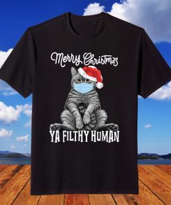 Merry Christmas Ya Filthy Human Cat Kitten Xmas T-Shirt