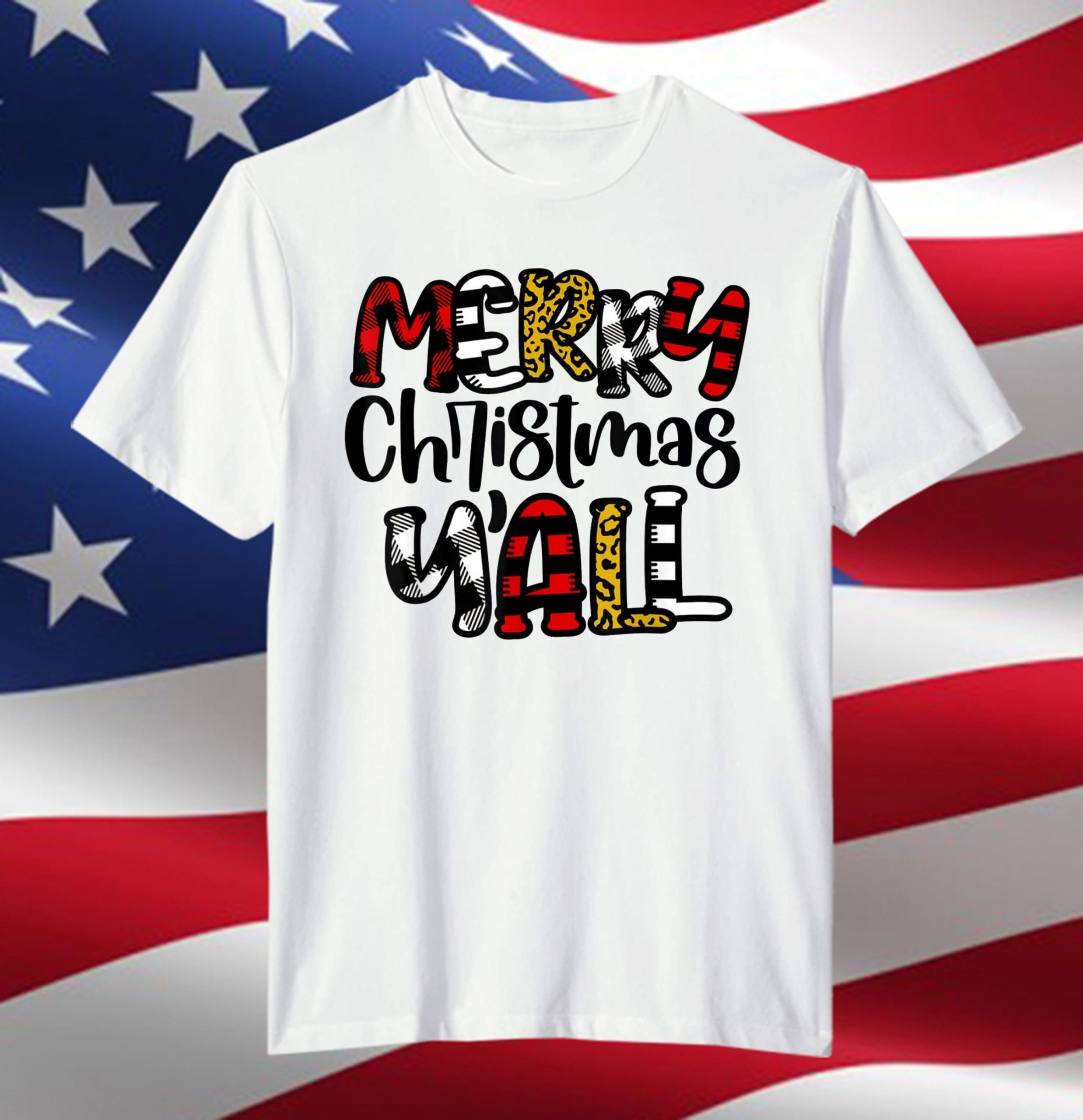 Merry Christmas Y’all Leopard Buffalo Plaid Pajama Family T-Shirt Merry Christmas Y'all Leopard Buffalo Plaid Pajama Family T-Shirt