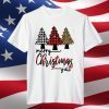 Merry Christmas Yall Red Plaid Christmas Tree T-Shirt