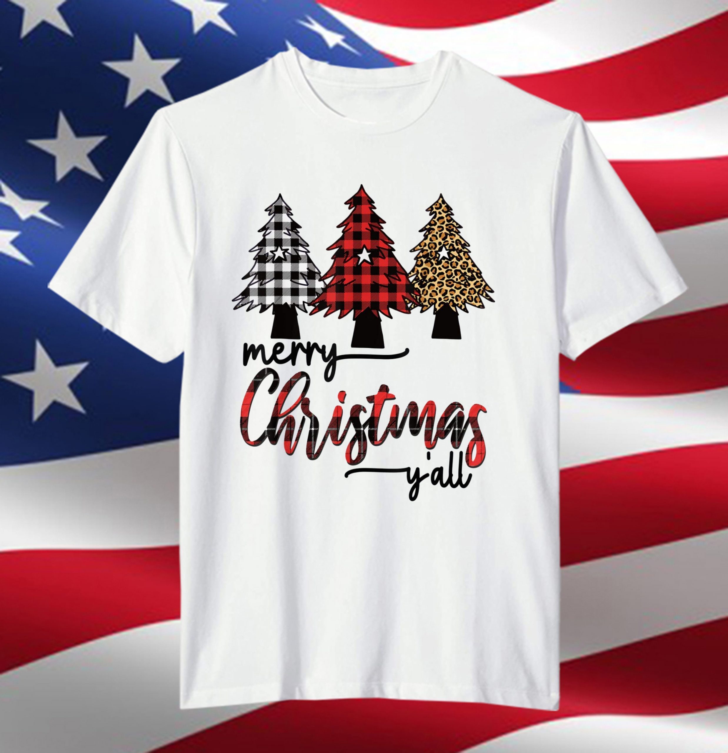 Merry Christmas Yall Red Plaid Christmas Tree T-Shirt Merry Christmas Yall Red Plaid Christmas Tree T-Shirt