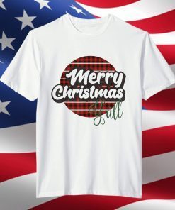 Merry Christmas yall Retro Vintage Buffalo Plaid Pajama T-Shirt