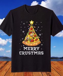 Merry Crustmas Pizza Christmas Tree Xmas T-Shirt