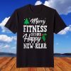 Merry Fitness And A Happy New Rear Workout Christmas T-Shirt