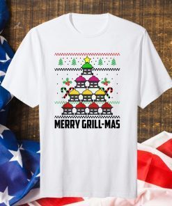 Merry Grill-Mas BBQ Smoker Meat Grill Christmas Grilling T-Shirt