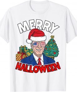 Merry Halloween Joe Biden Jokes Christmas Anti Biden Gift Shirt