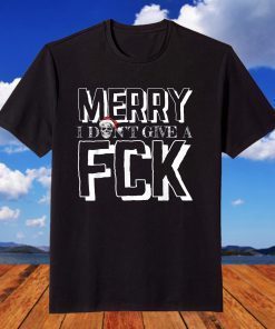Merry I Don't Give a FCK Bah Humbug Skull Santa's T-Shirt