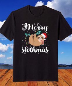 Merry Slothmas Christmas Pajama for Sloth Lovers T-Shirt