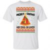 Merry Crustmas And Pizza On Earth Christmas Classic Shirt