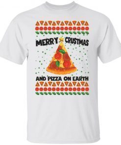Merry Crustmas And Pizza On Earth Christmas Classic Shirt